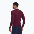 Лонгслів тренувальний чоловічий Under Armour Ua HG Armour Comp LS maroon/white 2