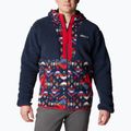 Кофта трекінгова чоловіча Columbia Backbowl Sherpa FZ Hoodie coll navy/coll navy rocky mtn print