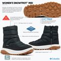 Черевикі зимові жіночі Columbia Snowtrot Mid black/sea salt 8