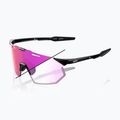Окуляри сонцезахисні 100% Hypercraft SQ gloss black/photochromic purple mirror 7