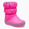 Дитячі снігоступи Crocs Winter Puff Kids електричні рожеві / світло-сірі 8