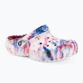 Жіночі шльопанці Crocs Classic на підкладці Tie Dye Clog бордо/мульти