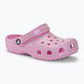 Дитячі шльопанці Crocs Classic Glitter Clog фламінго