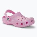 Дитячі шльопанці Crocs Classic Glitter Clog фламінго 2