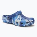 Шльопанці Crocs Classic Marbled Clog сині на болтах/мульти-шльопанці