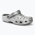 Шльопанці Crocs Classic Metallic Crocskin сріблясті