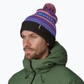 Шапка зимова Patagonia Powder Town park stripe/purple 2