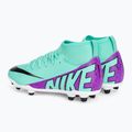 Футбольні бутси кросівки дитячі Nike Jr Mercurial Superfly 9 Club FG/MG hyper turquoise/black/ white/fuchsia dream 3