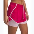 Шорти для бігу жіночі Under Armour Fly By 2in1 shaded fuchsia / prime pink / reflective 4