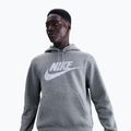 Кофта чоловіча Nike Club Pullover Hoodie dark grey heather/light smoke grey/white 4