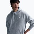 Кофта чоловіча Nike Club Full Zip Hoodie dark grey heather/light smoke grey/white 5