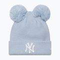 Жіноча зимова шапка New Era Wmns Double Pom Nyy пастельно-блакитна