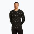 Чоловіча термоактивна кофта icebreaker Merino 200 Oasis Crewe Snow Day black/peridot/aop