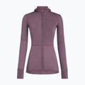 Кофта трекінгова жіноча Icebreaker Merino 200 Realfleece Descender Half Zip Hoodie grey plum 10
