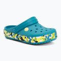 Шльопанці дитячі Crocs Crockband Glow Confetti Band turbo teal/multi