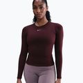 Жіночний лонгслів Nike One Fitted Dri-Fit burgundy crush/white