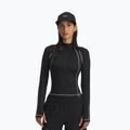 Лонгслів для тренувань жіночий Under Armour ColdGear Textured 1/2 Zip black/white/metalic silver