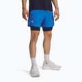 Чоловічі шорти для бігу Under Armour Launch 5" 2in1 blue atlantis/washed navy/reflective
