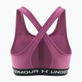 Бюстгальтер для тренувань Under Armour Crossback Mid fuchsia dusk/black/white 2