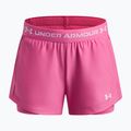 Шорти для тренувань дитячі Under Armour UA Tech Play Up 2IN1 Shorts pink frenzy/white