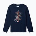 Лонгслів трекінговий дитячий Columbia Dobson Pass Graphic Tee collegiate navy/hike on