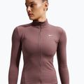Кофта тренувальна жіноча Nike One Fitted Dri-Fit Full-Zip burgundy tattoo/white 5