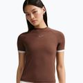 Футболка жіноча Nike Gloss Fitted Top light chocolate