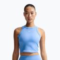Футболка жіноча Nike One Fitted Dri-Fit Cropped Tank thunder university blue/white
