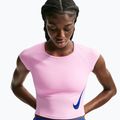 Футболка для бігу жіноча Nike Tempo Swoosh Run Dri-Fit pink rise/pink rise/old royal