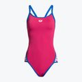 Купальник суцільний жіночий Arena Team Stripe Super Fly Back One Piece freak rose/royal