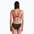 Купальник суцільний жіночий arena One Double Cross Back One Piece dark sage/black/fluo red 6