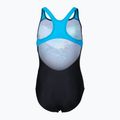 Дитячий злитий купальник арена Multi Pixels New Swim Pro Back чорний/бірюзовий 2