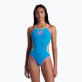 Купальник суцільний жіночий arena One Double Cross Back One Piece turquoise/fluo pink/soft green 6