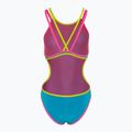 Купальник суцільний жіночий arena One Double Cross Back One Piece turquoise/fluo pink/soft green 2
