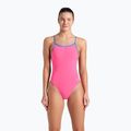 Купальник суцільний жіночий arena Lace Back Solid shocking pink/blue river