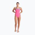 Купальник суцільний жіночий arena Lace Back Solid shocking pink/blue river 2