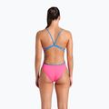 Купальник суцільний жіночий arena Lace Back Solid shocking pink/blue river 3