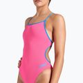 Купальник суцільний жіночий arena Lace Back Solid shocking pink/blue river 4