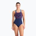 Купальник суцільний жіночий arena Foggy Dots Swim Pro Back navy / blue cosmo