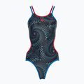 Купальник суцільний жіночий arena  One Fireflow Double Cross blue river/red/black multi
