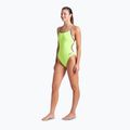 Купальник суцільний жіночий arena Lace Back Solid artic lime/future dusk 2