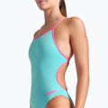 Купальник суцільний жіночий arena Lace Back Solid water/shocking pink 4