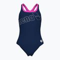 Купальник суцільний жіночі arena Logo Swim Pro navy/shocking pink