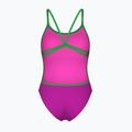 Купальник суцільний жіночий Arena Lace Back Solid very fuchsia/team green 2