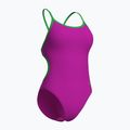 Купальник суцільний жіночий Arena Lace Back Solid very fuchsia/team green 4