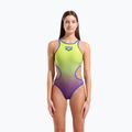 Купальник суцільний жіночий arena One Shaded Print Tech One Back artic lime violetta multi/neon blue 5