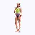 Купальник суцільний жіночий arena One Shaded Print Tech One Back artic lime violetta multi/neon blue 6