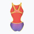 Купальник суцільний жіночий arena One Shaded Print Tech One Back bright coral royal multi/soft green 2