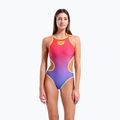 Купальник суцільний жіночий arena One Shaded Print Tech One Back bright coral royal multi/soft green 5