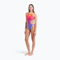 Купальник суцільний жіночий arena One Shaded Print Tech One Back bright coral royal multi/soft green 6
